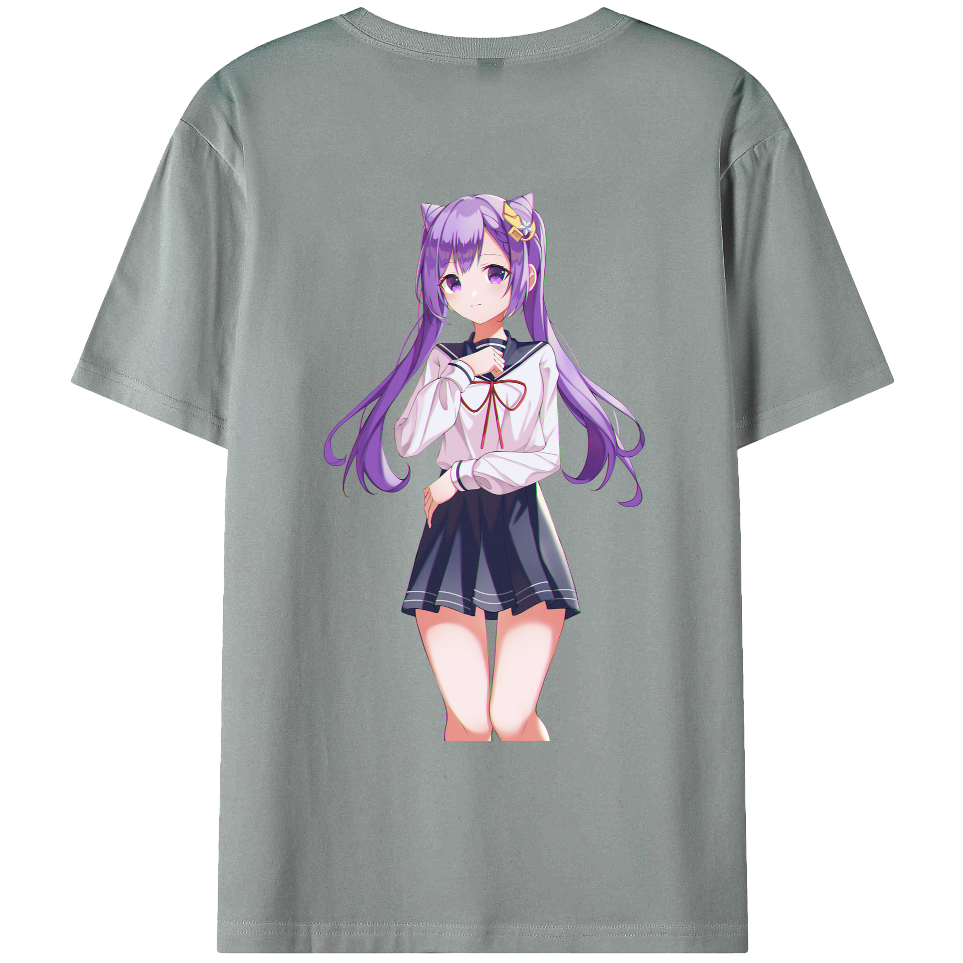 げんし神 刻晴 こくせい genshin Kokusei 綿100％ メンズ半袖Tシャツ（バックプリント） 通気性